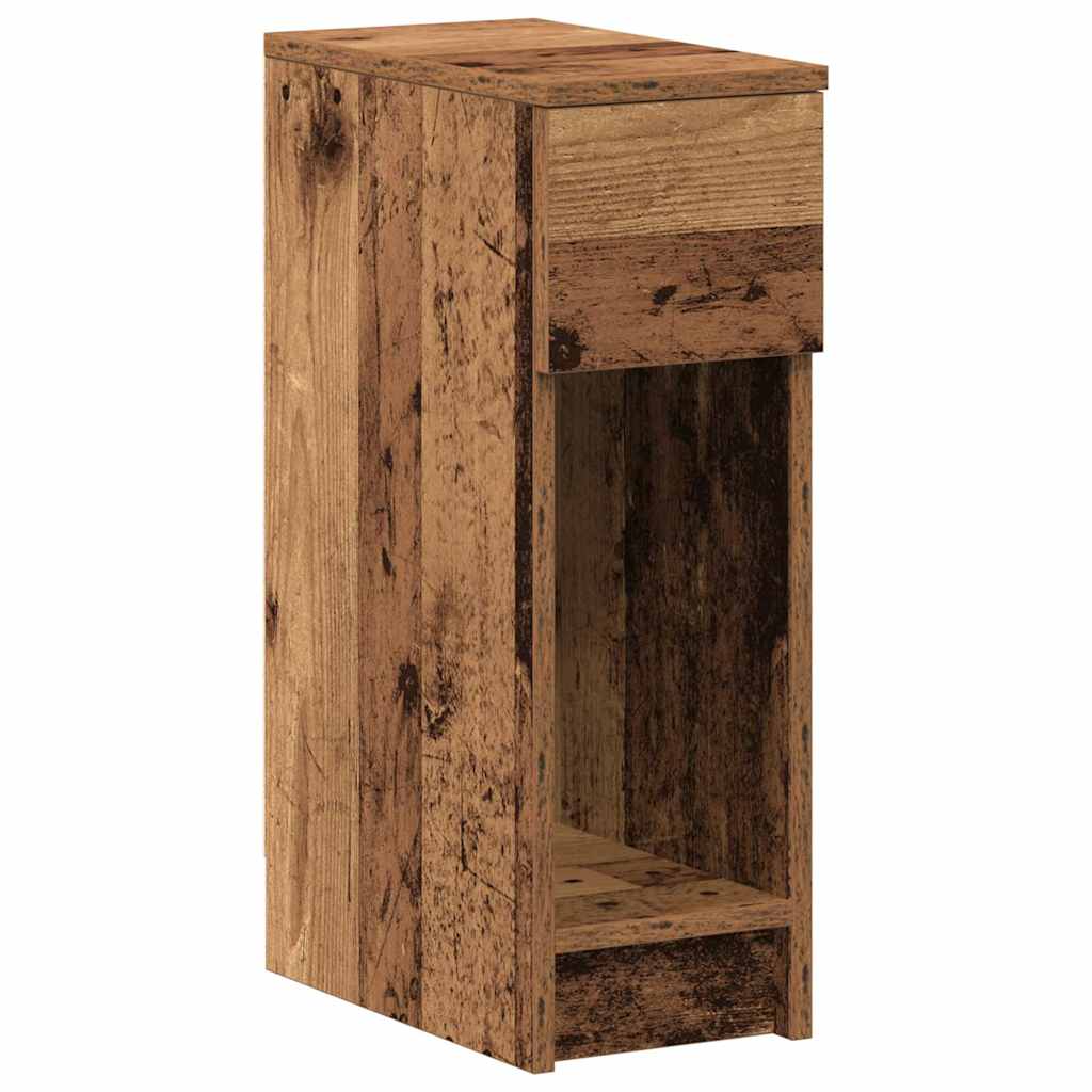 Noćni ormarići s ladicom 2 kom staro drvo 20x36x60 cm