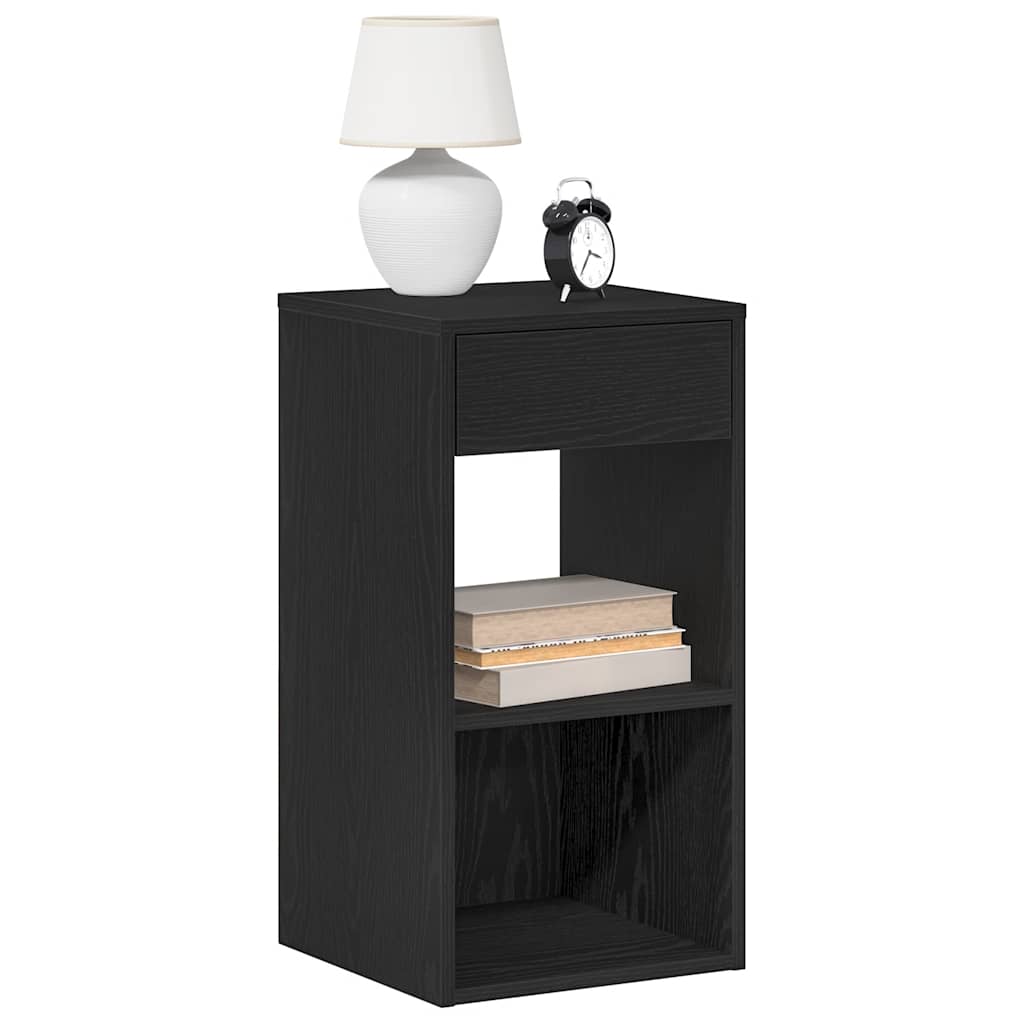 Noćni ormarići s ladicom 2 kom crni hrast 35x34x66,5 cm