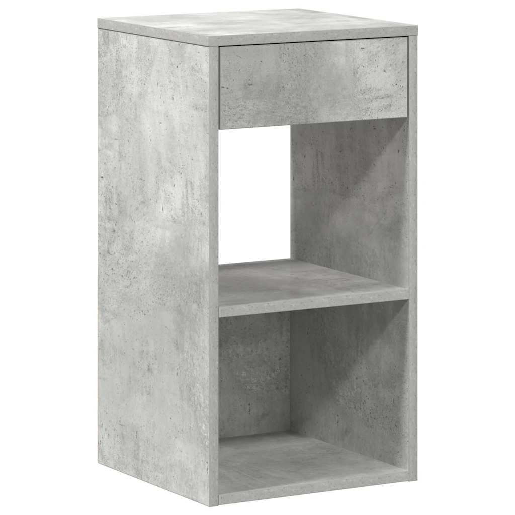 Noćni ormarić s ladicom beton sivi 35x34x66,5 cm