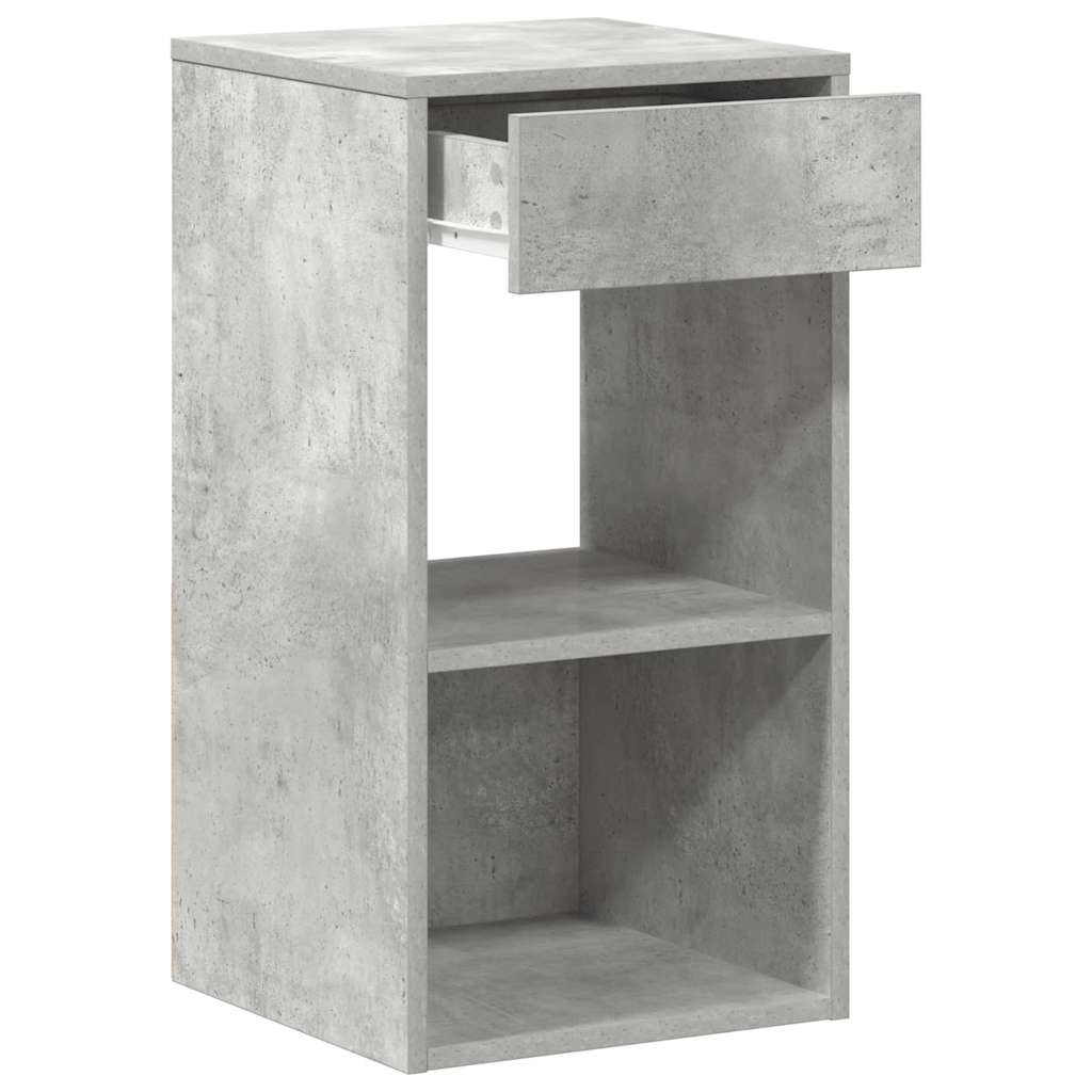 Noćni ormarić s ladicom beton sivi 35x34x66,5 cm