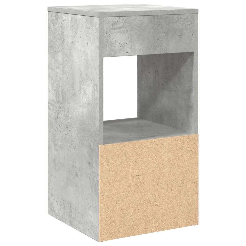 Noćni ormarić s ladicom beton sivi 35x34x66,5 cm