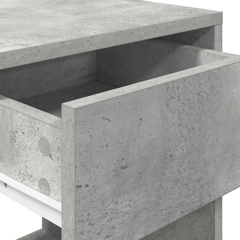 Noćni ormarić s ladicom beton sivi 35x34x66,5 cm