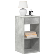 Noćni ormarić s ladicom beton sivi 35x34x66,5 cm