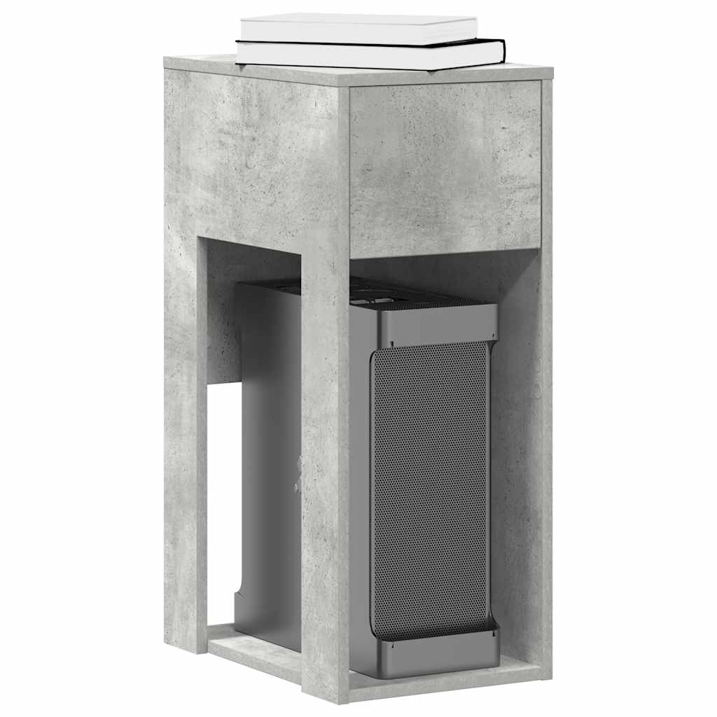 Tower stalak za računalo s ladicom boja betona 30x44x74 cm