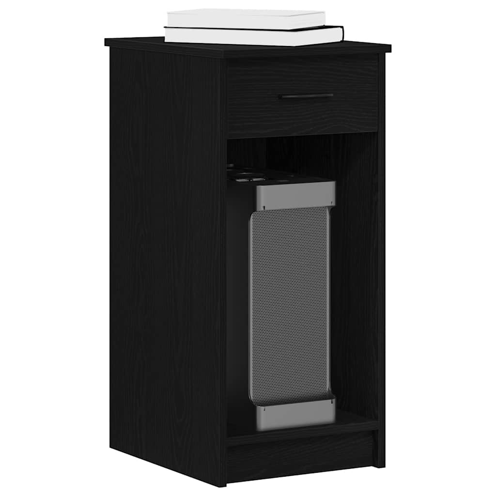 Tower stalak za računalo s ladicom crni 35x45x77 cm