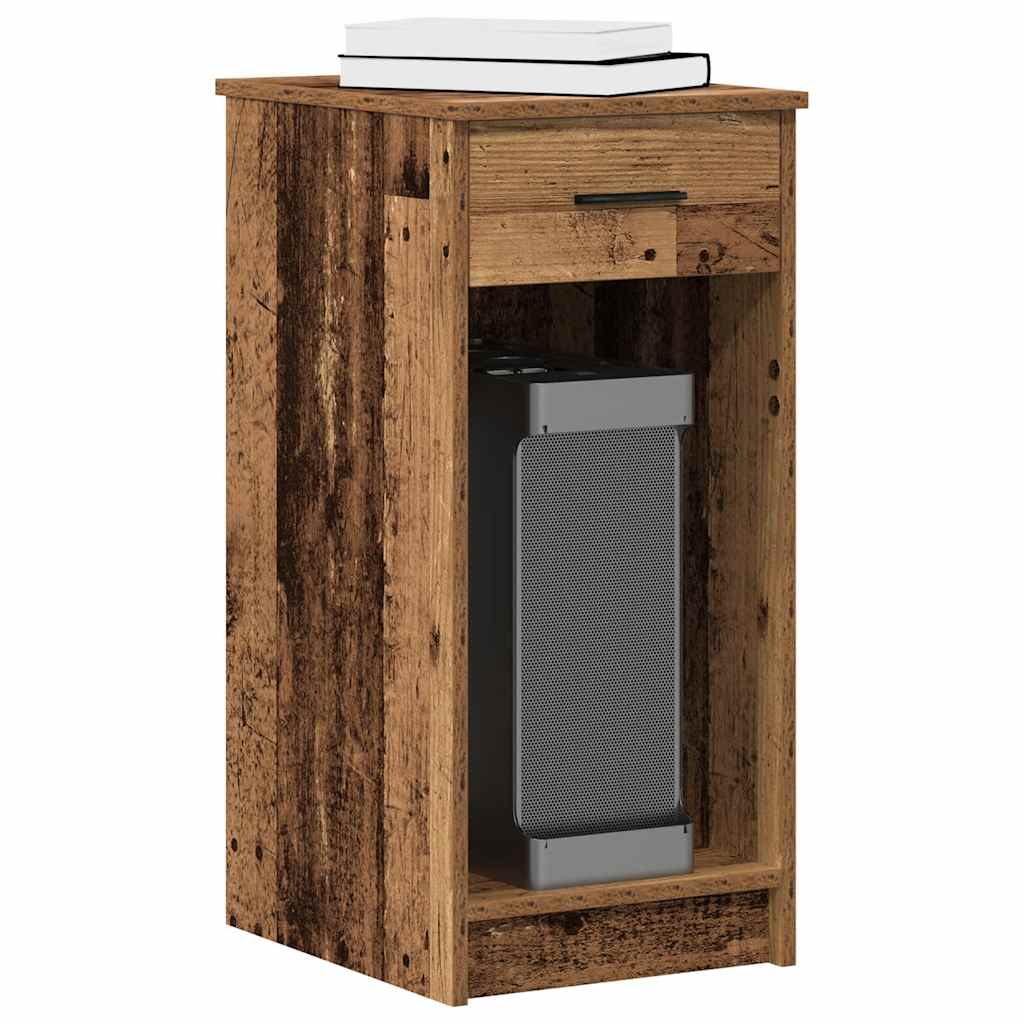 Tower stalak za računalo s ladicom boja staro drvo 35x45x77 cm