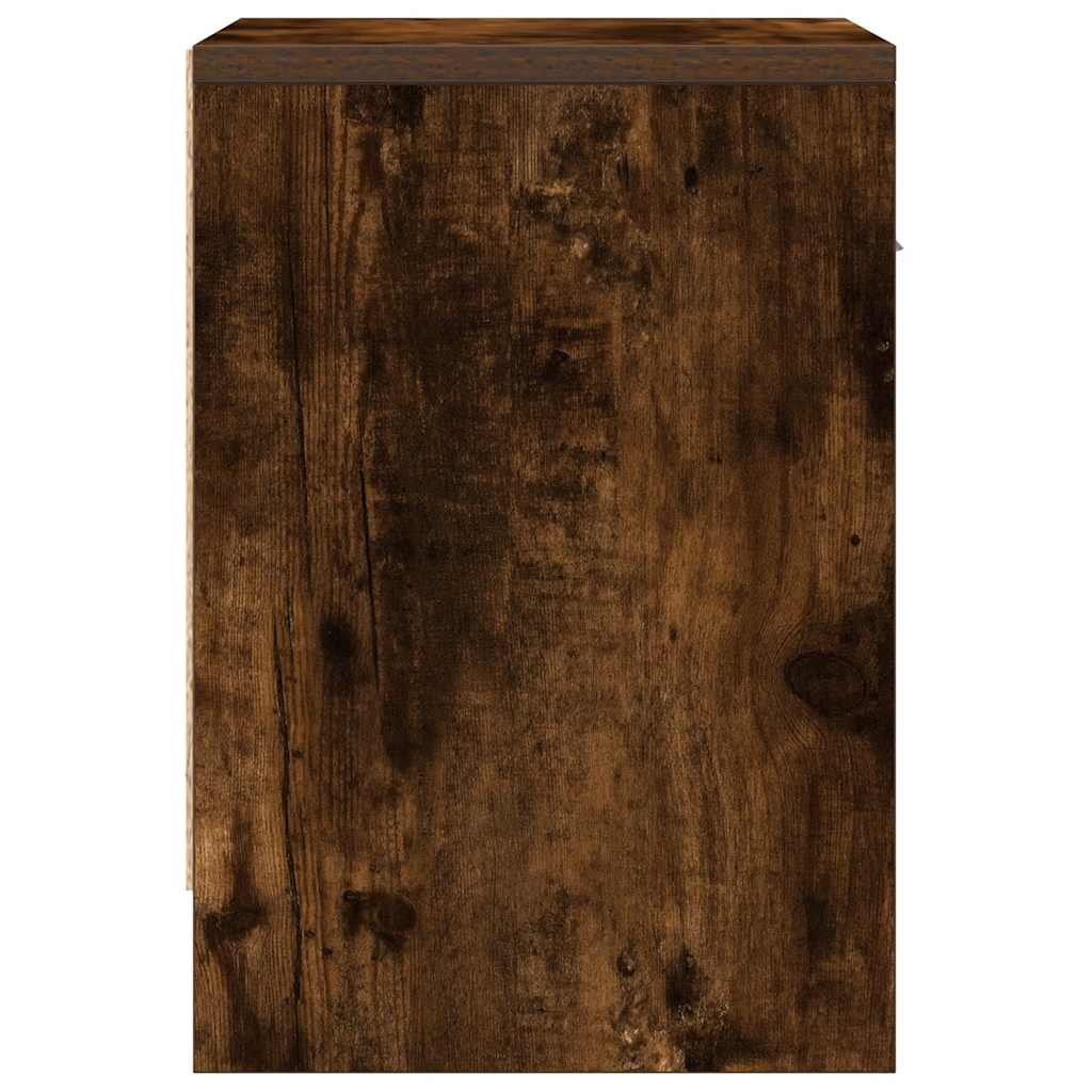 Noćni ormarić s ladicom, dimljeni hrast, 39x28x41 cm