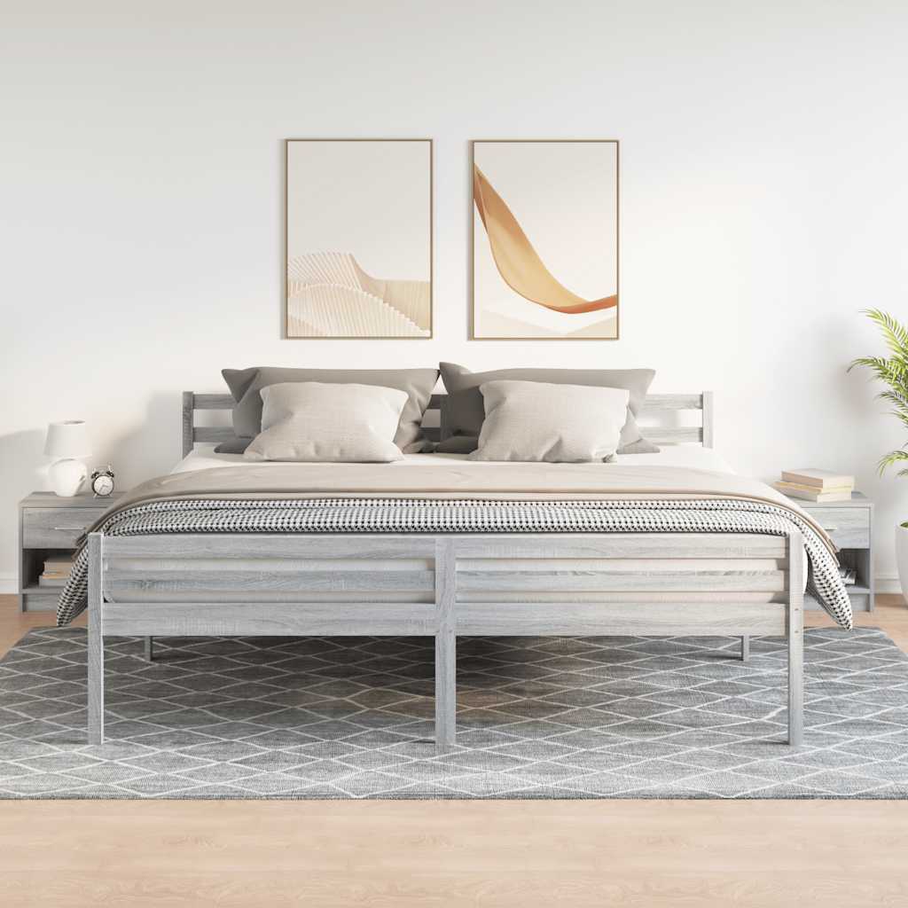Noćni ormarići 2 kom s ladicama sivi Sonoma 39x28x41 cm