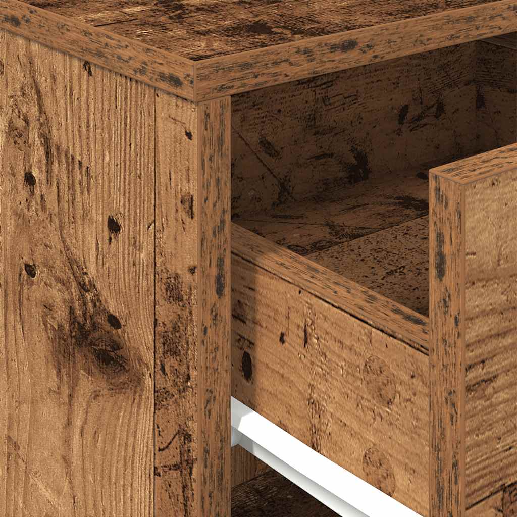 Noćni ormarići 2 kom s ladicama staro drvo 40x34x50 cm