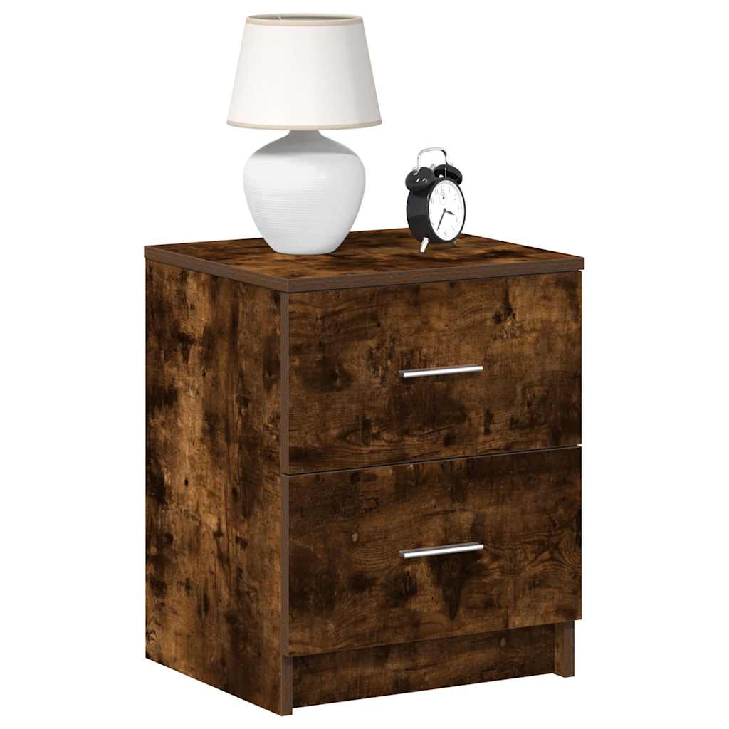 Noćni ormarići 2 kom s 2 ladice dimljeni hrast 40x36x50 cm