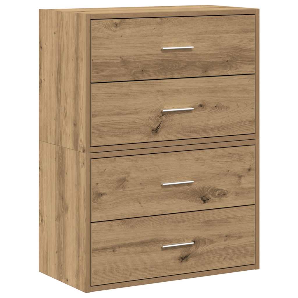 Ormari s 2 ladice 2 kom boja hrast 60x31x40cm konstruirano drvo