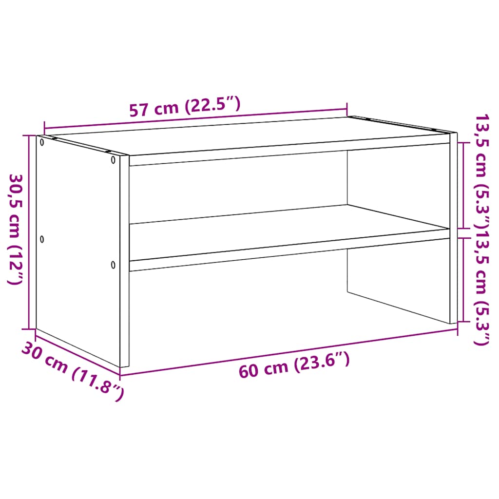 Stalak za cipele koji se može složiti crni hrast 60x30x30,5 cm