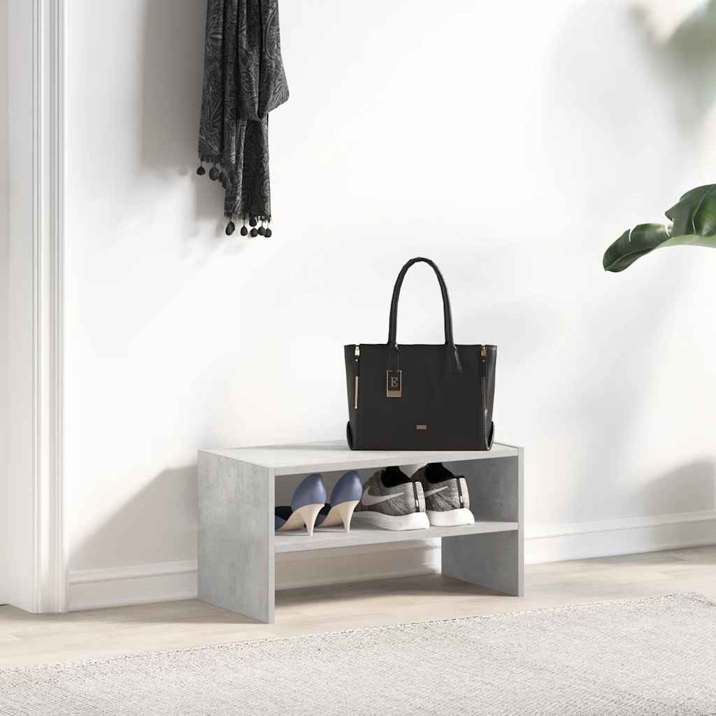 Stalak za cipele koji se može složiti beton sivi 60x30x30,5 cm
