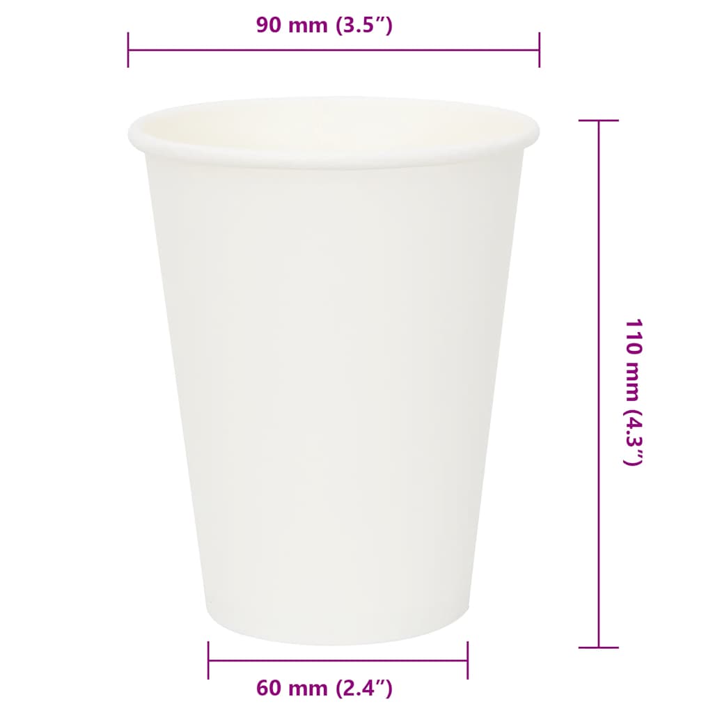 papirnate šalice za kavu 1000 kom 12 oz 300 ml bijele
