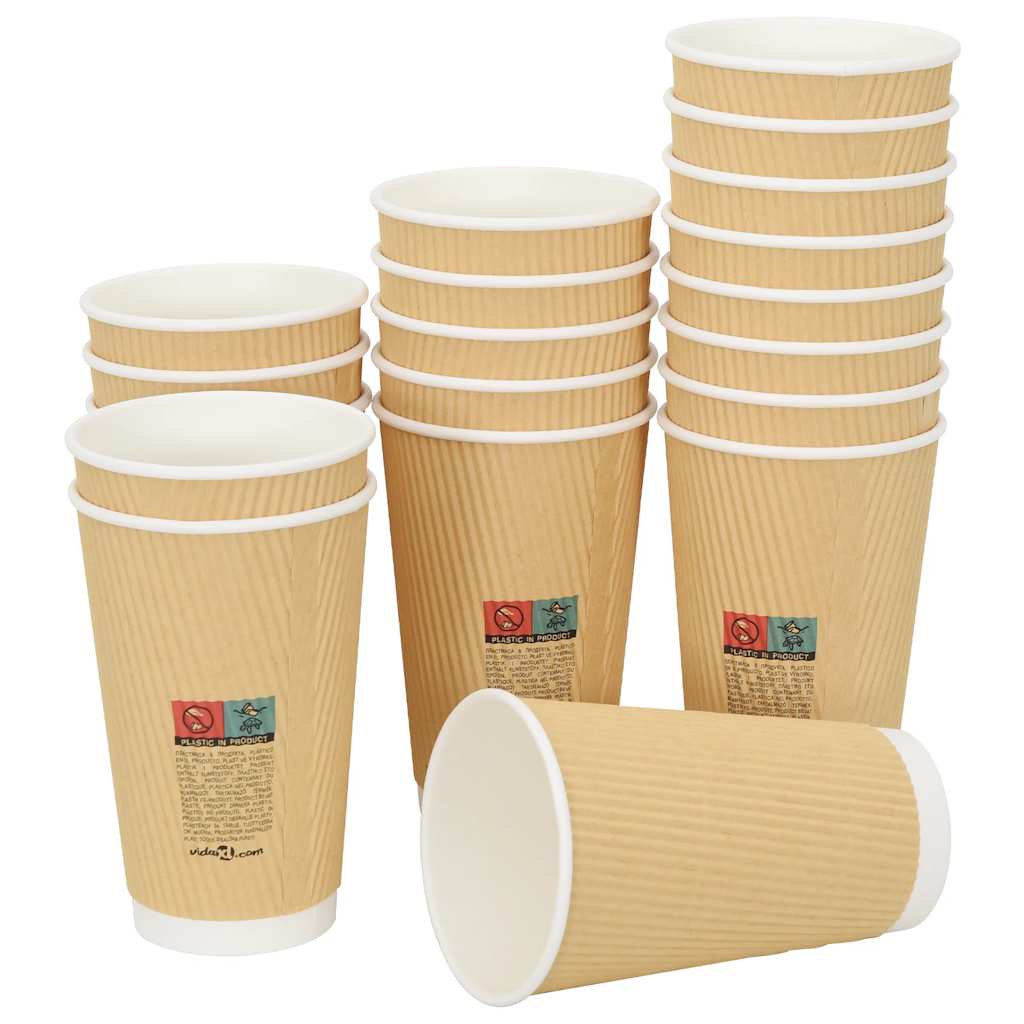 papirnate šalice za kavu 500 kom 16 oz 400 ml smeđe