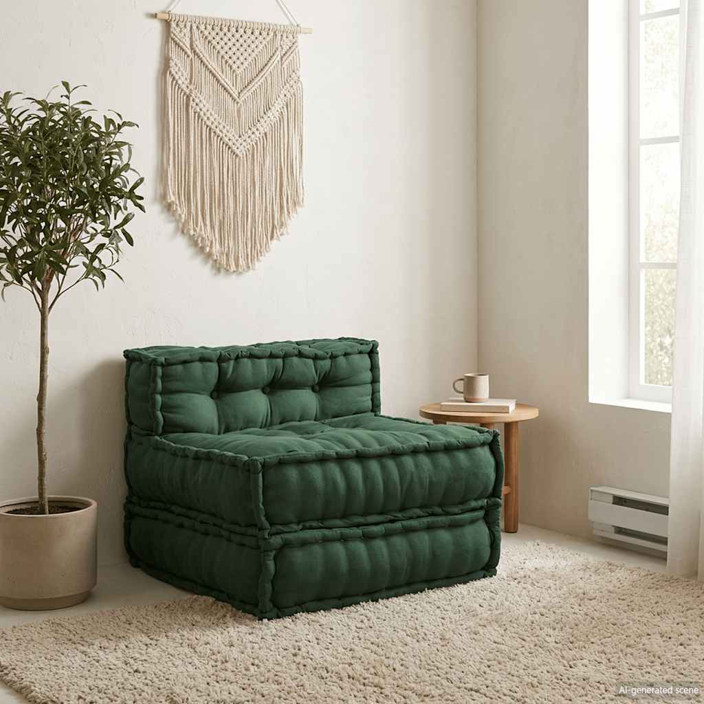 Modularna sofa zelena 70x70x54 tkanina