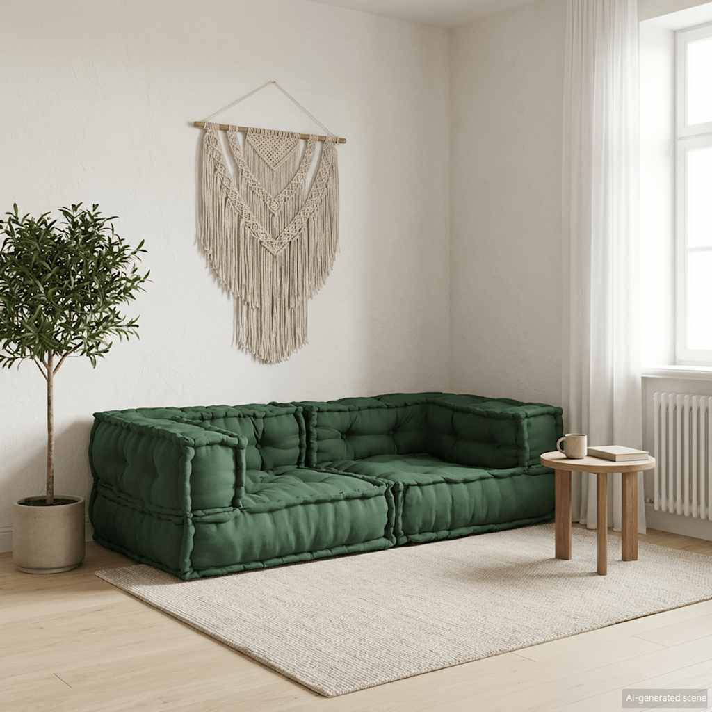 Modularna sofa s 2 sjedišta, zelena, 140x70x36, tkanina