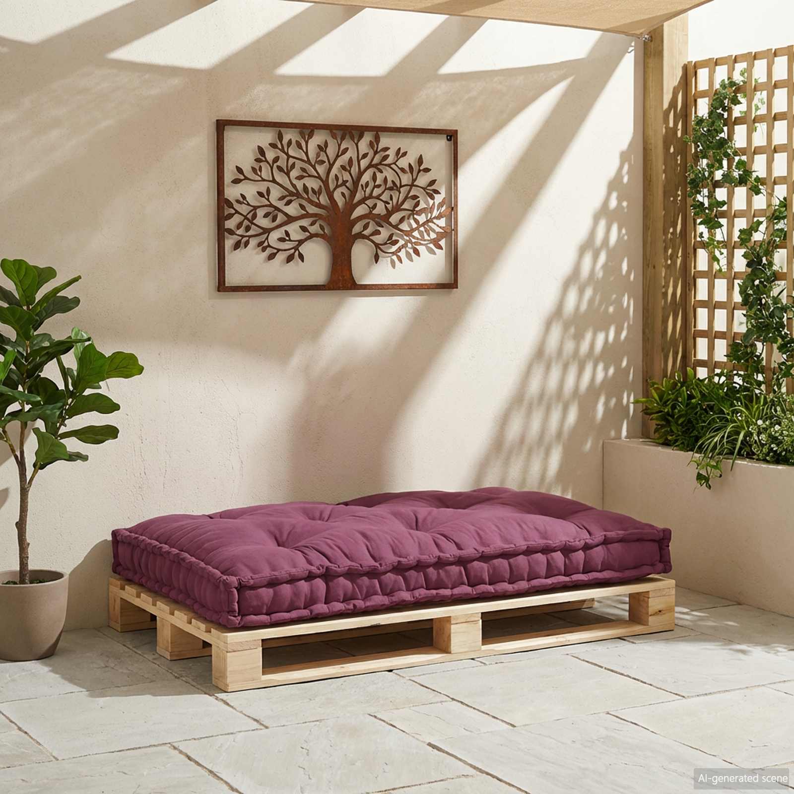 Jastučić za paletni kauč Bordo 120 x 80 x 12 cm Tkanina