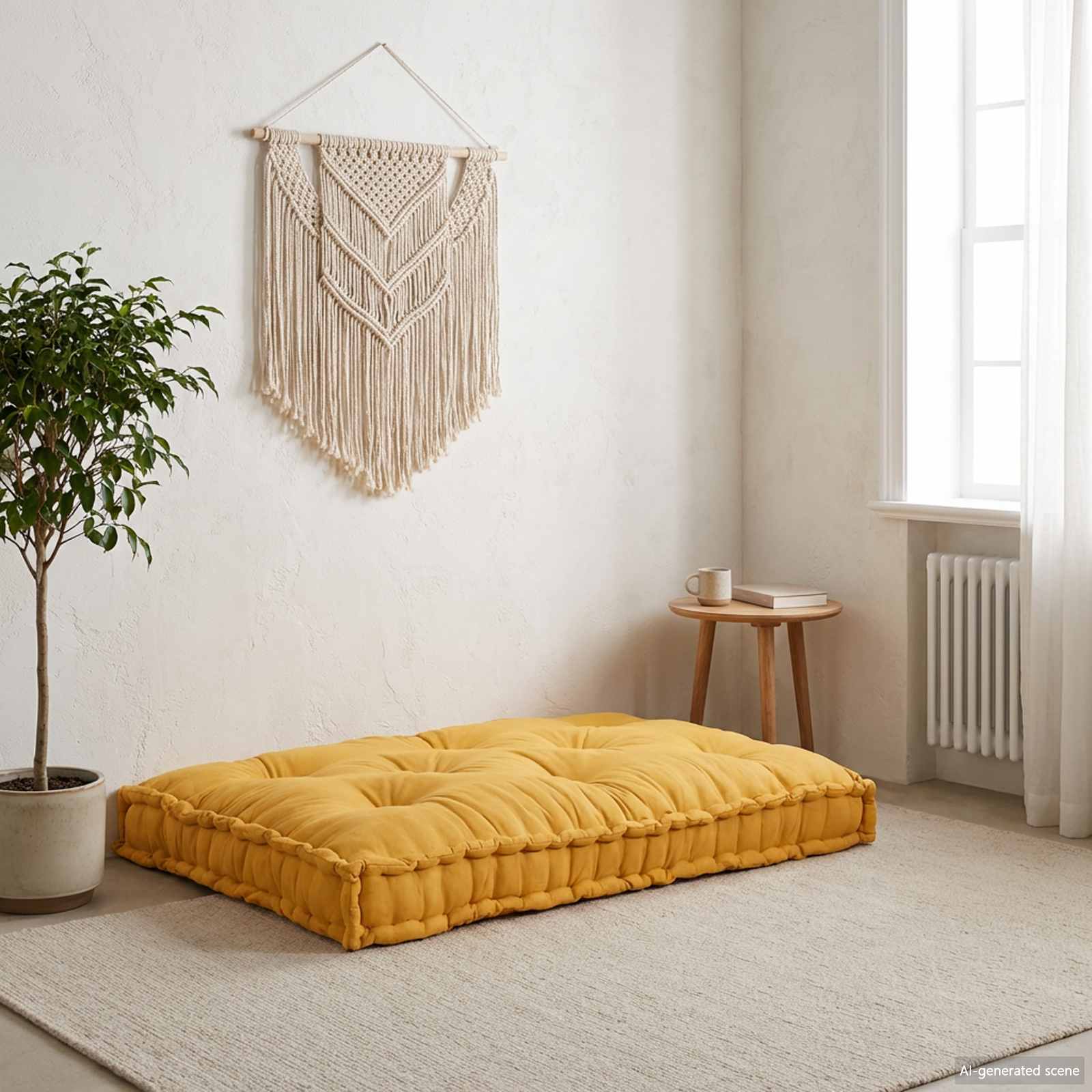 Jastučić za paletni kauč Žuta 120 x 80 x 12 cm Tkanina