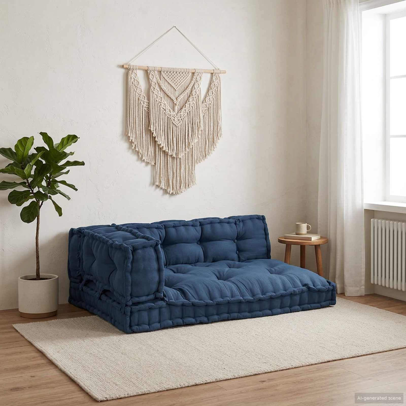 Jastučić za paletni kauč 3 pcs Indigo 120 x 80 x 38 cm Tkanina