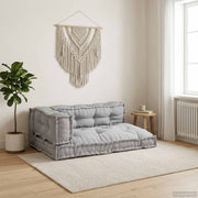 Jastučić za paletni kauč 3 pcs Siva 120 x 80 x 38 cm Tkanina