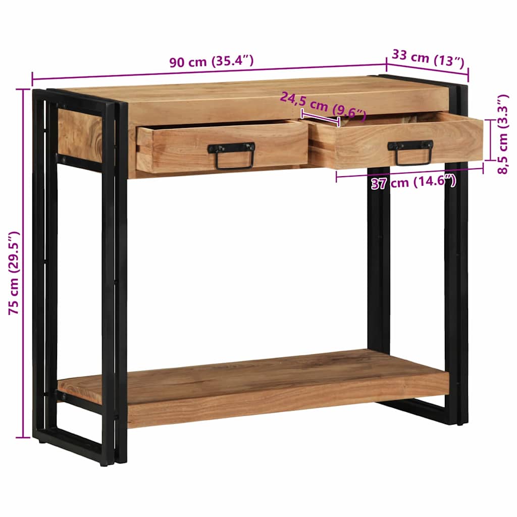 Konzolna stolica Smeđa 90 x 33 x 75 cm Čvrsto drvo akacije