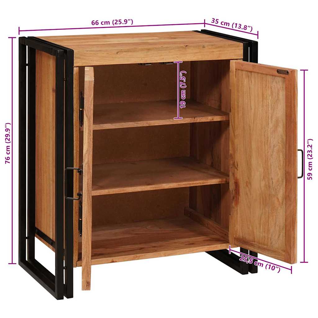 Noćni ormar Smeđa 66 x 35 x 76 cm Masivno bagremovo drvo
