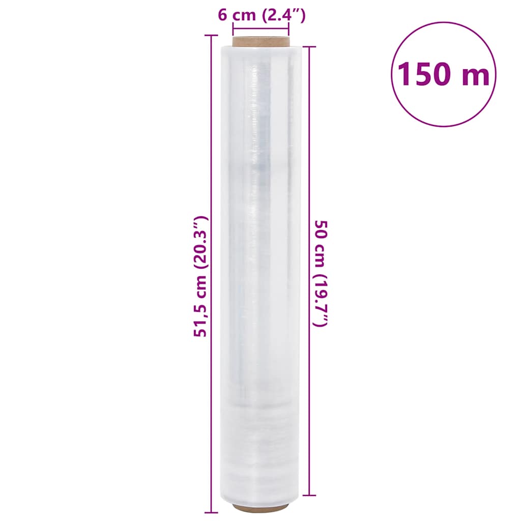 rastezljiva folija 2 kom prozirna 23 μm 50 cm x 150 m