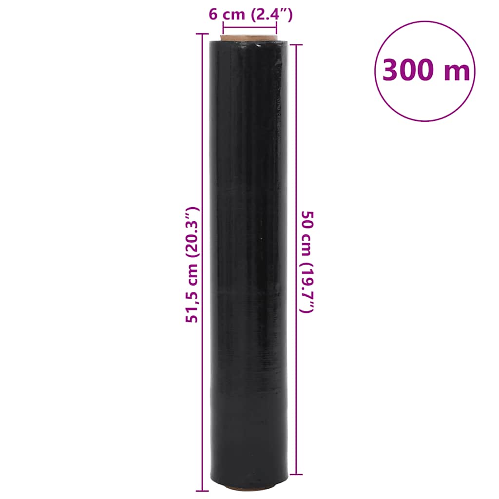 rastezljiva folija 2 kom crna 23 μm 50 cm x 300 m