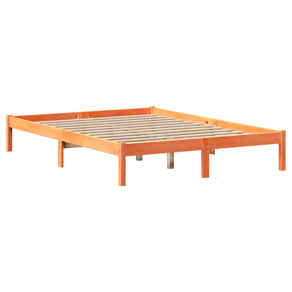 Krevet s regalom za knjige bez madraca 150x200 cm od borovine