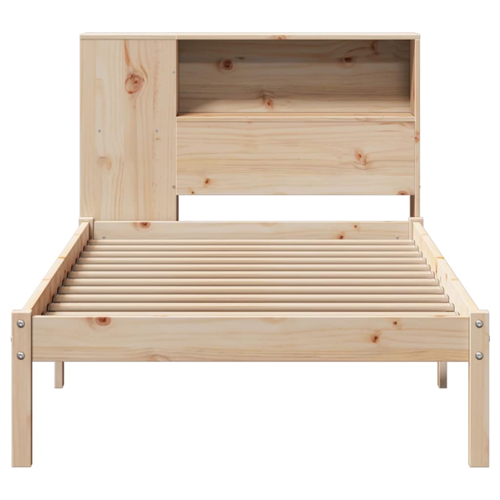 Krevet s regalom za knjige bez madraca 75x190 cm borovina