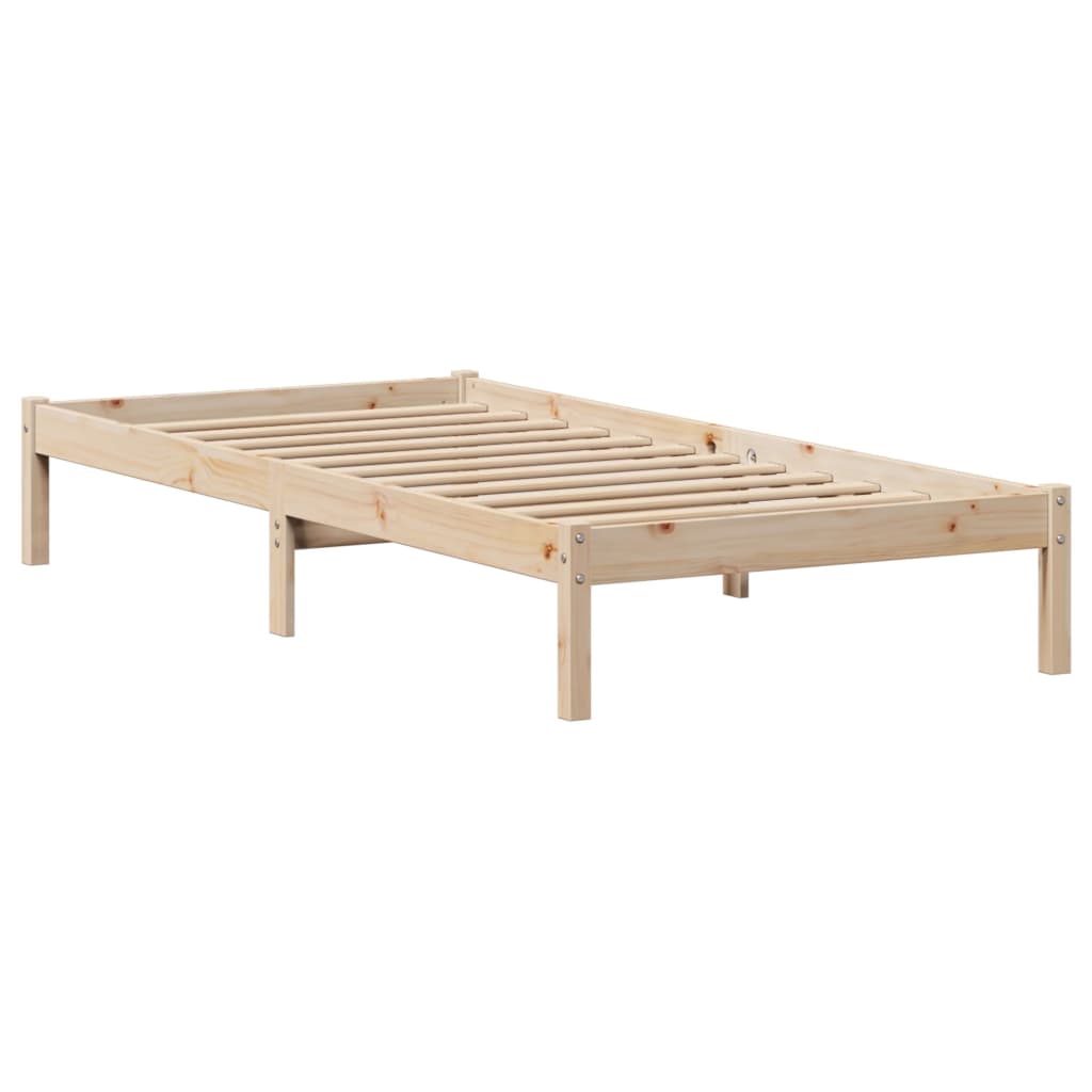 Krevet s regalom za knjige bez madraca 75x190 cm borovina