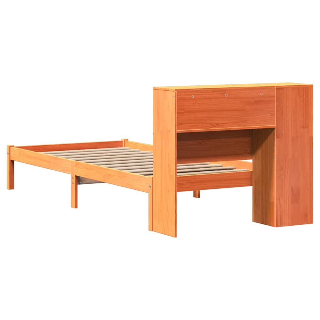 Krevet s regalom za knjige bez madraca 100 x 200 cm od borovine