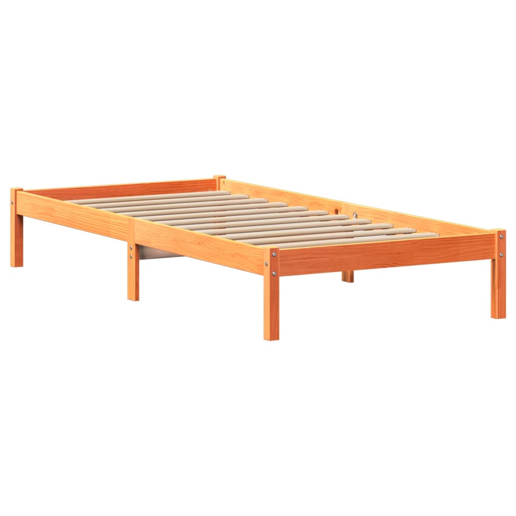 Krevet s regalom za knjige bez madraca 75 x 190 cm od borovine