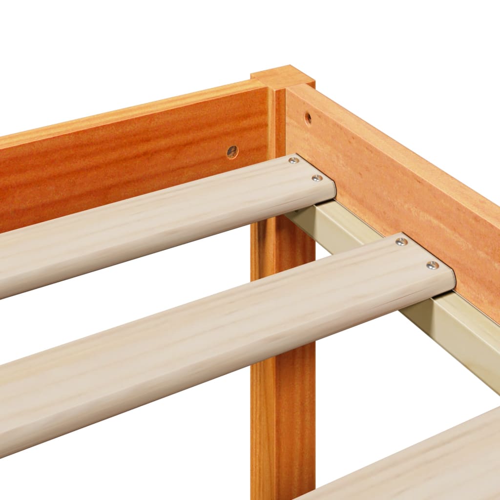 Krevet s regalom za knjige bez madraca 120 x 190 cm od borovine