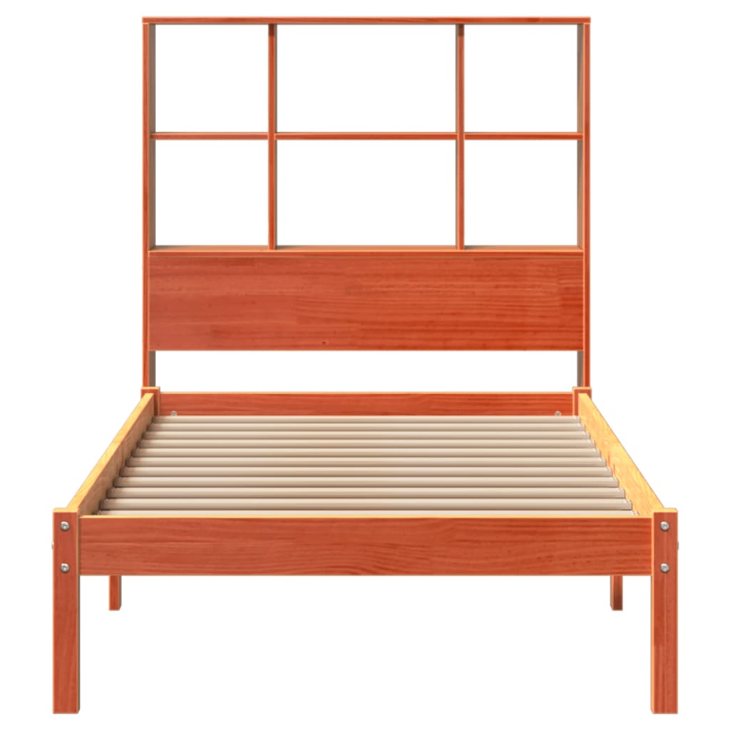 Krevet s regalom za knjige bez madraca 100 x 200 cm od borovine