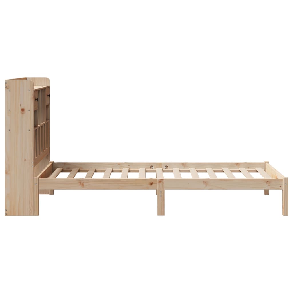 Krevet s regalom za knjige bez madraca 75x190 cm borovina