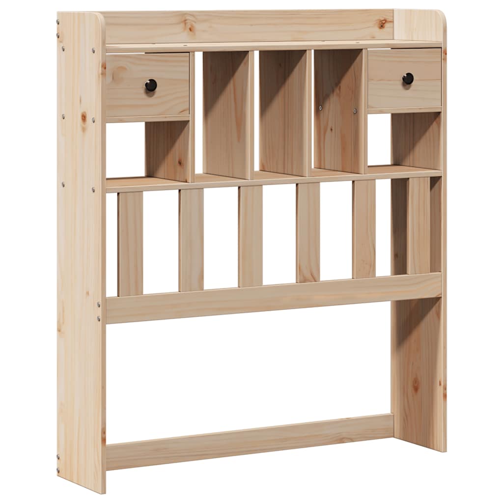 Krevet s regalom za knjige bez madraca 90x190 cm od borovine