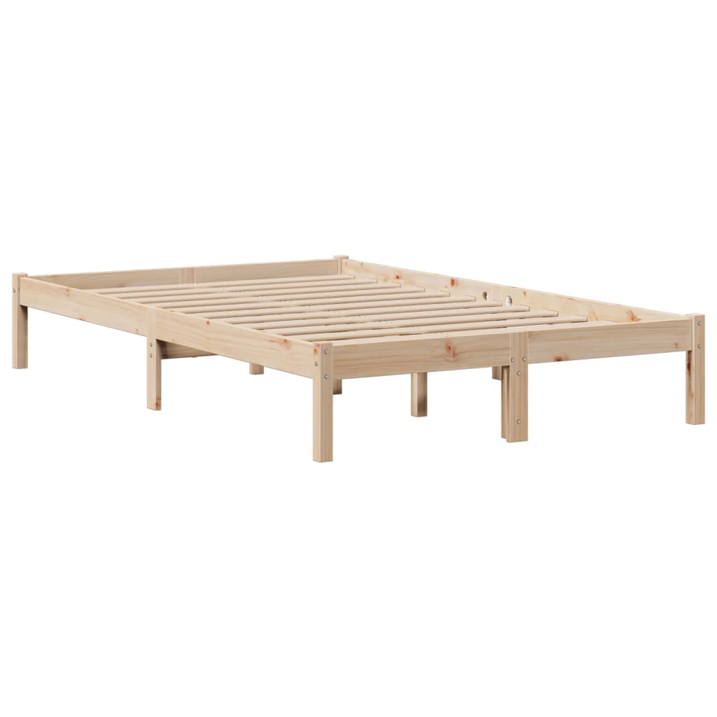 Krevet s regalom za knjige bez madraca 135x190 cm od borovine