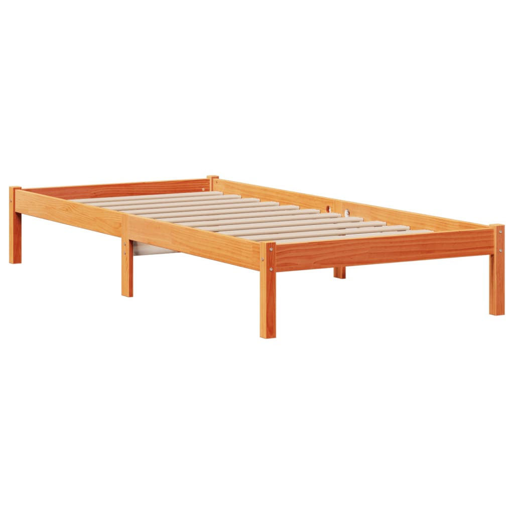 Krevet s regalom za knjige bez madraca 100 x 200 cm od borovine