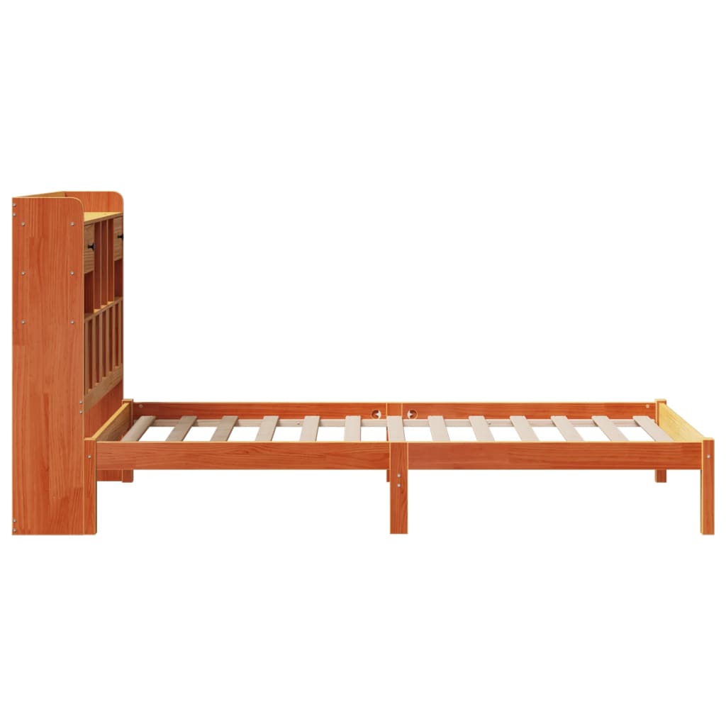 Krevet s regalom za knjige bez madraca 100 x 200 cm od borovine