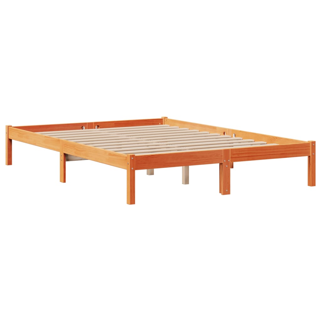 Krevet s regalom za knjige bez madraca 150x200 cm od borovine