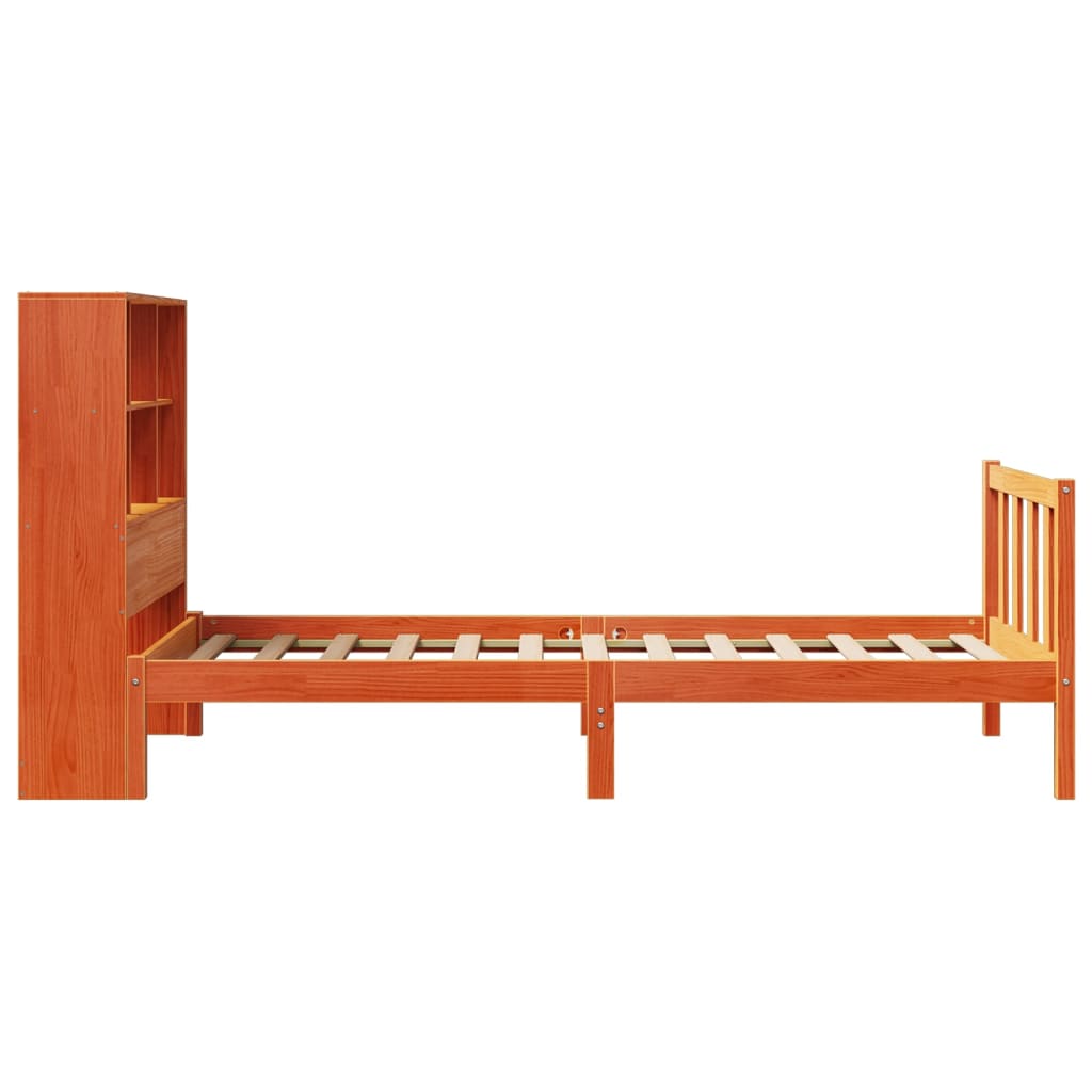 Krevet s regalom za knjige bez madraca 100 x 200 cm od borovine