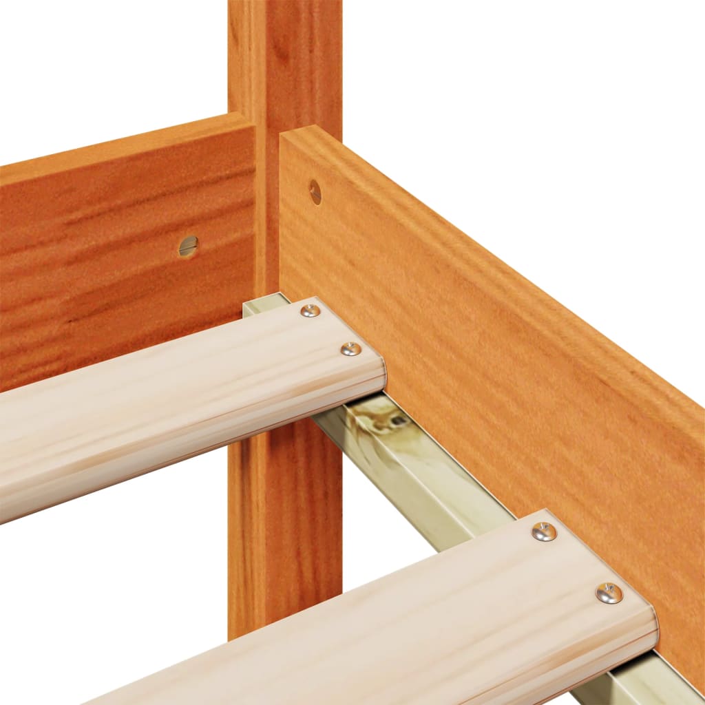 Krevet s regalom za knjige bez madraca 100 x 200 cm od borovine