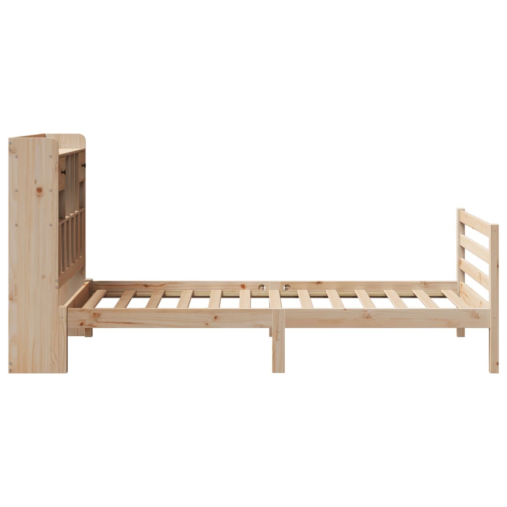 Krevet s regalom za knjige bez madraca 100x200 cm borovina