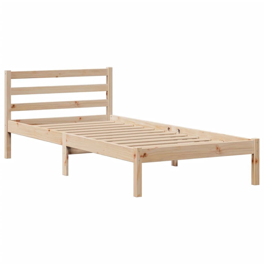 Krevet s regalom za knjige bez madraca 100x200 cm borovina