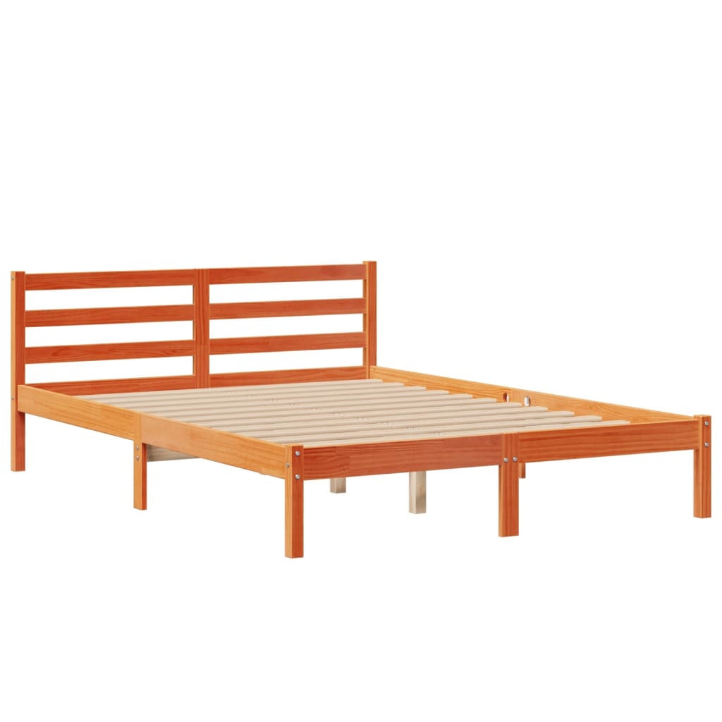 Krevet s regalom za knjige bez madraca 150x200 cm od borovine