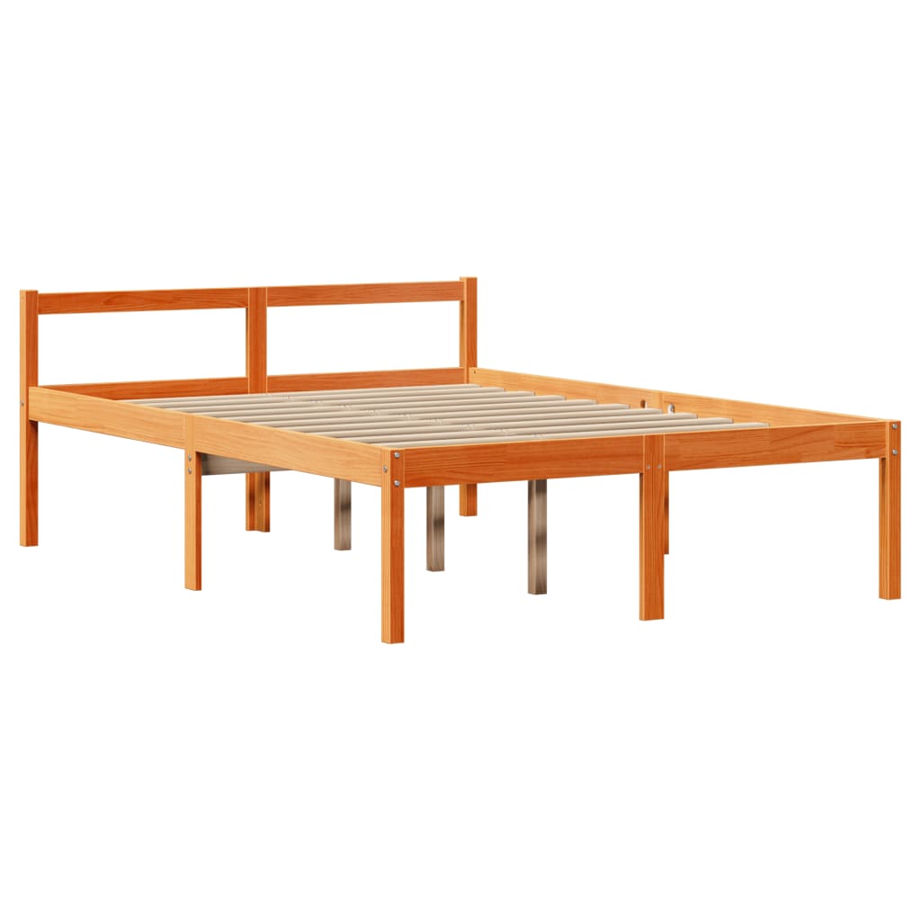 Krevet s regalom za knjige bez madraca 160x200 cm masivno drvo