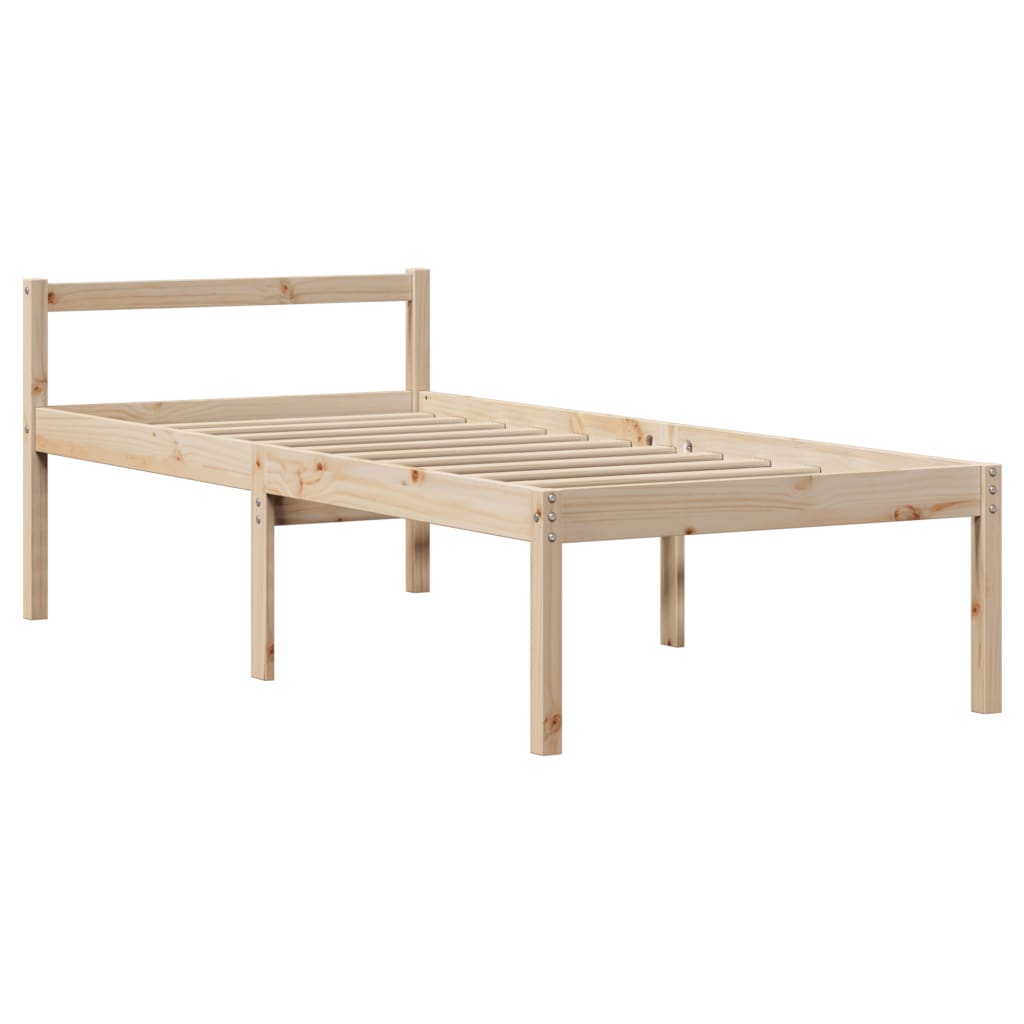 Krevet s regalom za knjige bez madraca 75x190 cm borovina