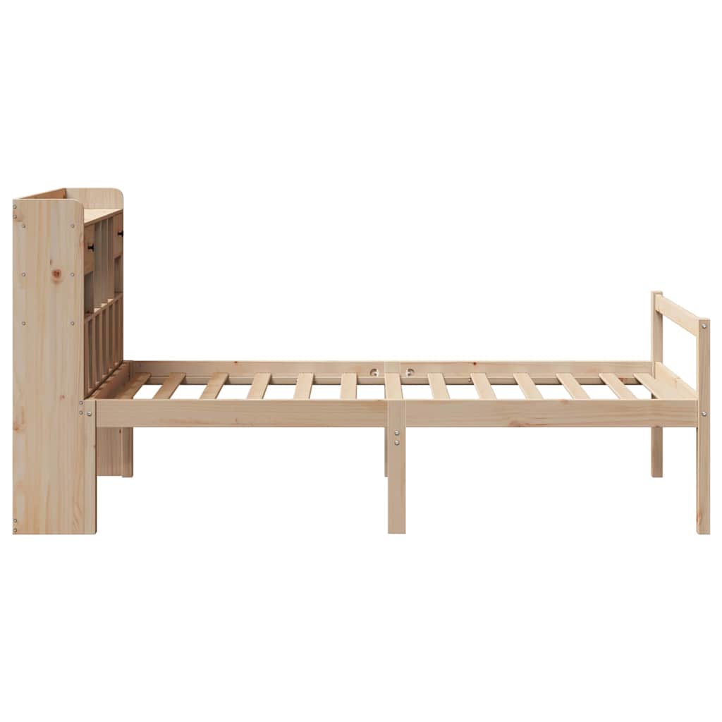 Krevet s regalom za knjige bez madraca 75x190 cm borovina